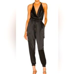 Cami NYC ELSIE Black silk cargo pants in great condition Revolve size large